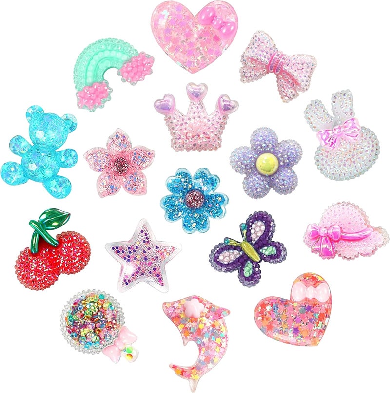 DNT Cute bling Shoe Charms for Girls Cute Shoe Charms for Adults Teens Kids Kawaii Shoe Decoration Charms for Clog Sandals Birthday Party Gift - Image 1